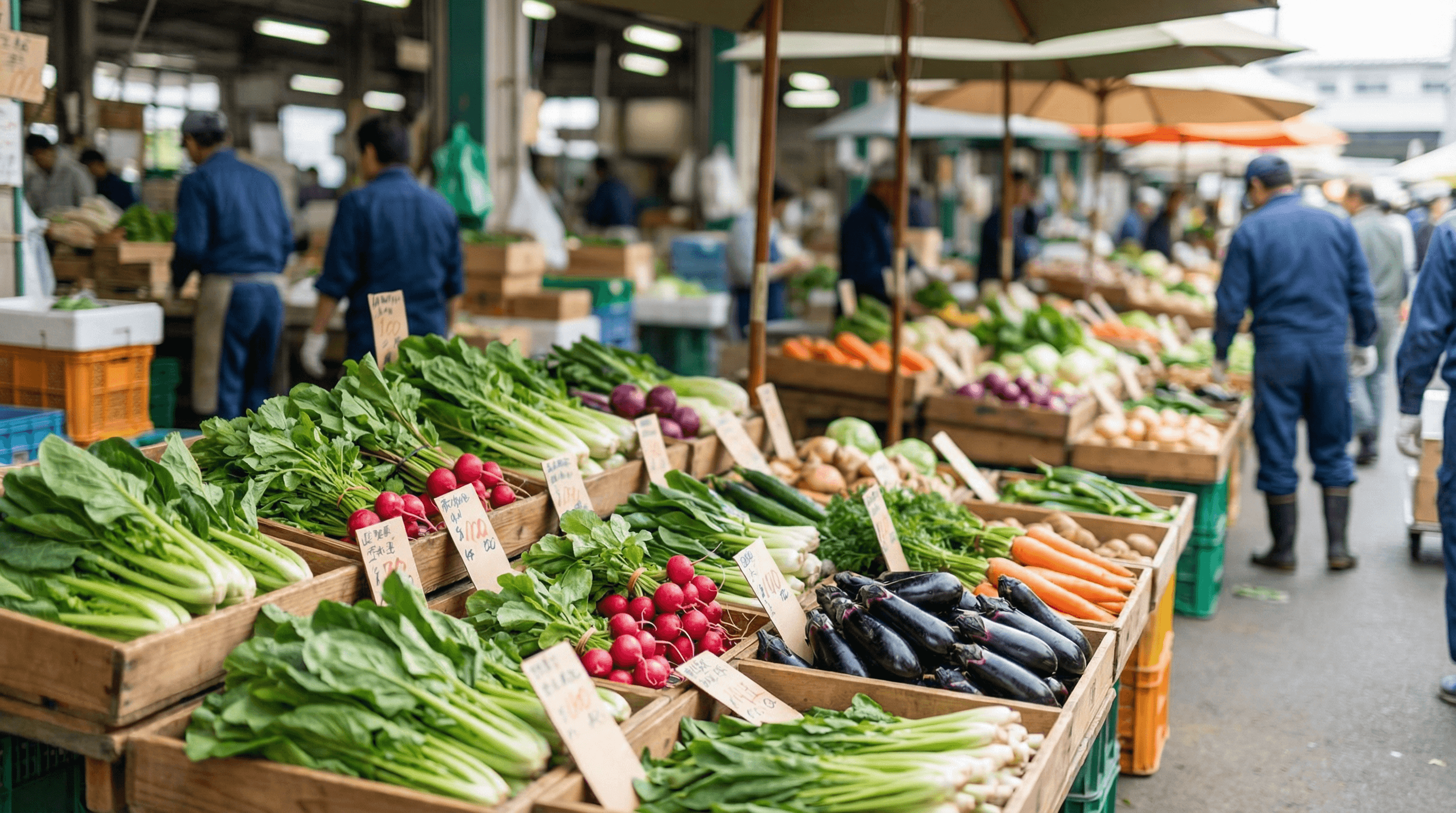 市場の新鮮な野菜